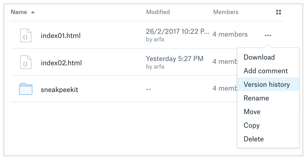 Version history in Dropbox|1000pxx469px