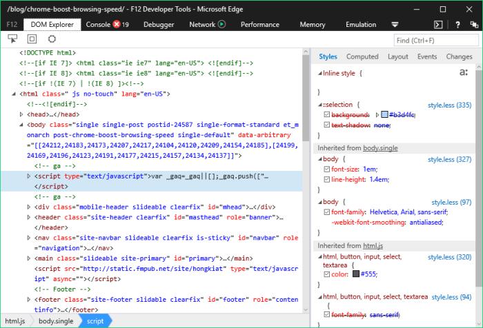 Identify fonts in Chrome, Edge and Firefox using Developer Tools