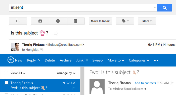 gmail vs outlook