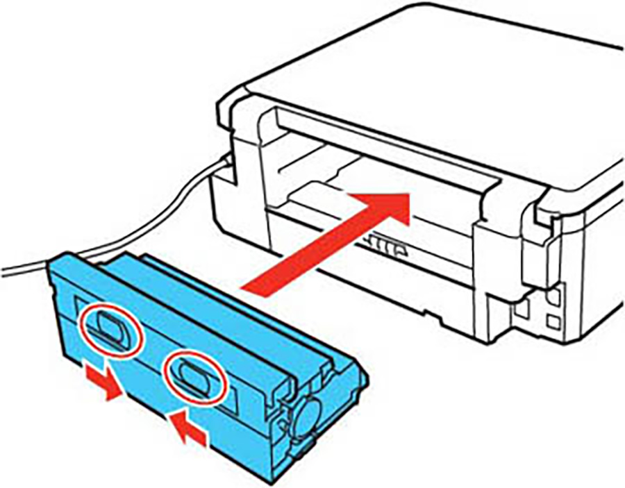 Reattaching the rear cover to printer