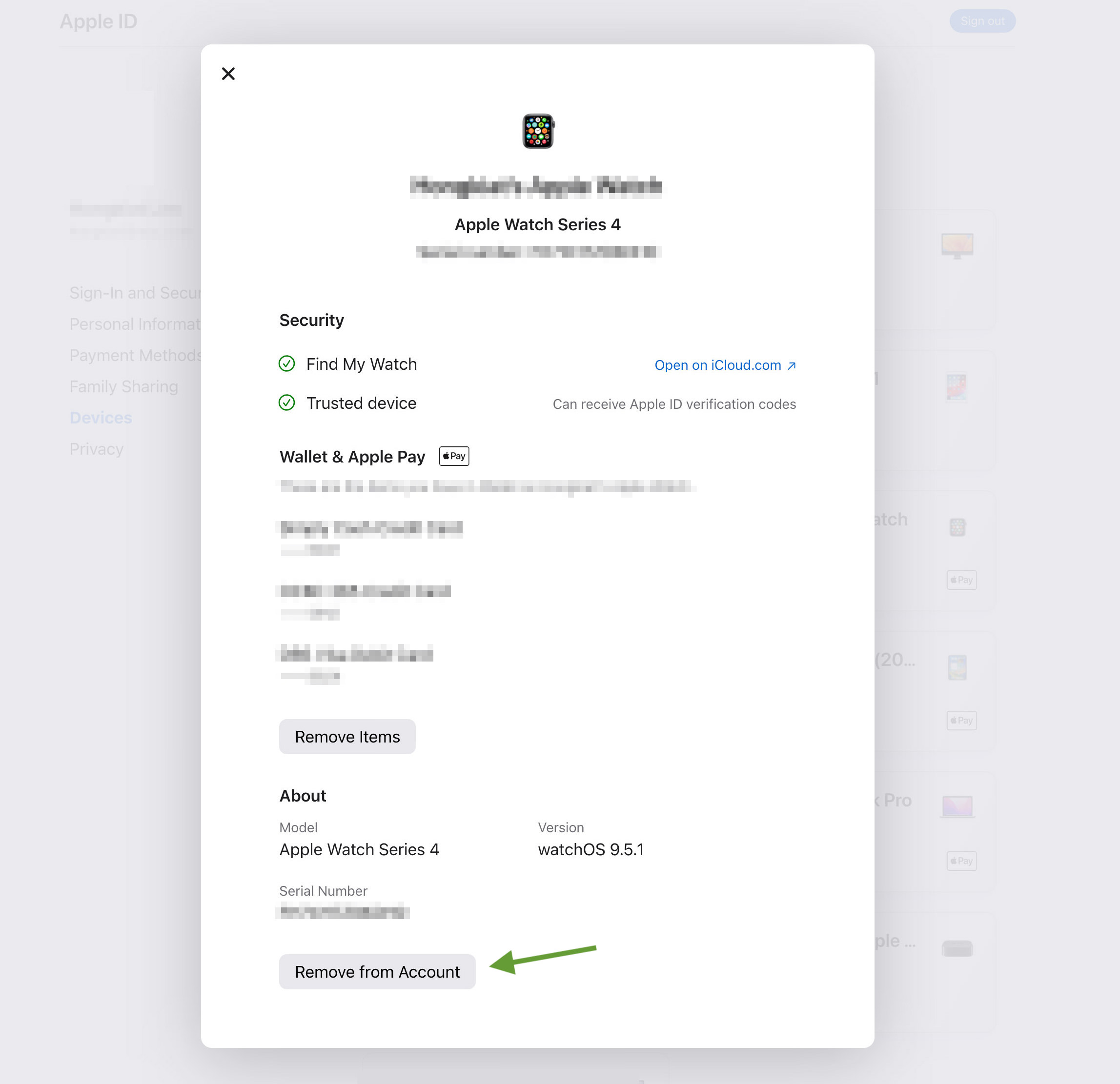 How to erase apple online id from apple watch