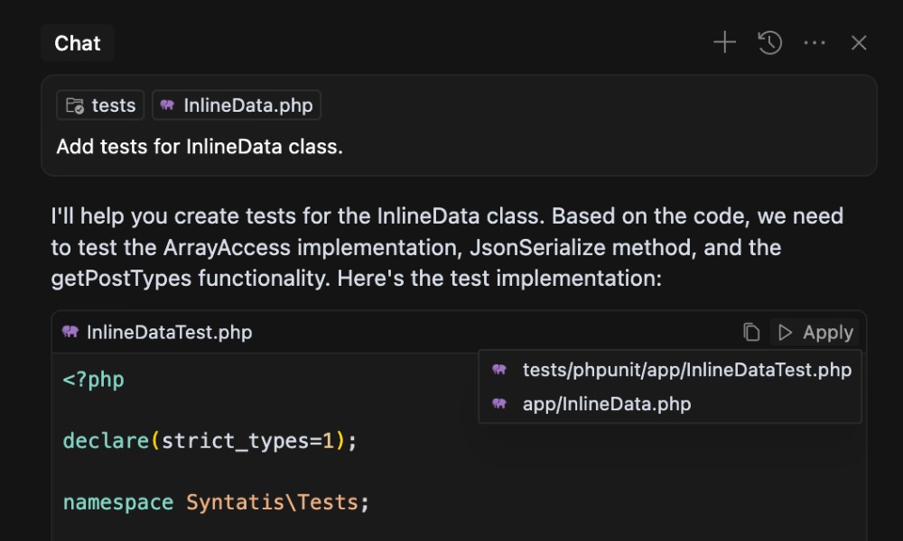Applying AI-generated code suggestion in Cursor editor
