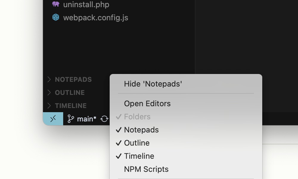 Enabling Notepads feature in Cursor sidebar