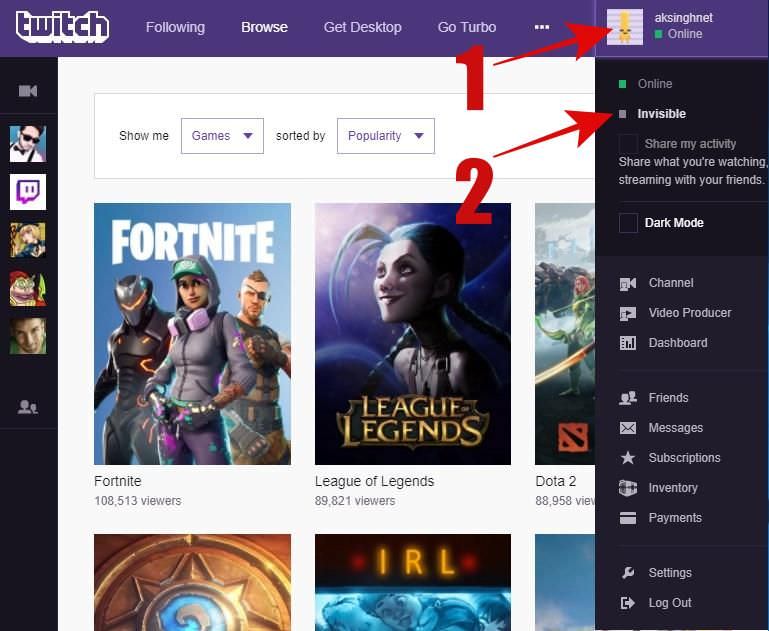 Twitch status. Все чаты офлайн.