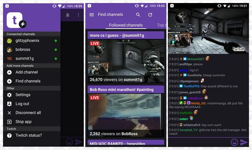 Using TChat to view Twitch chat logs on mobile