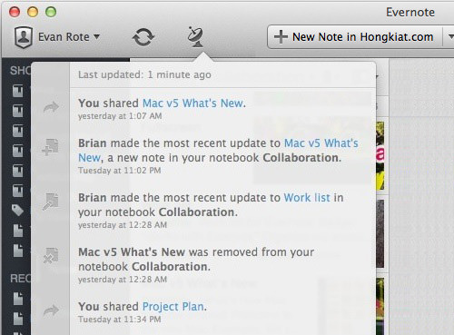 evernote for mac update changes