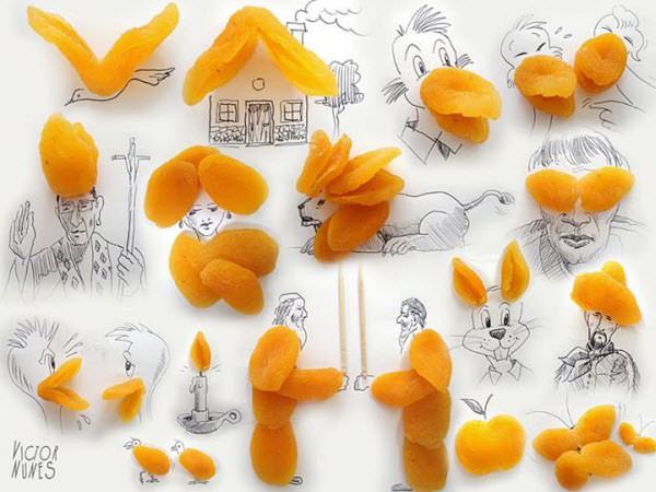 Dried apricot drawings