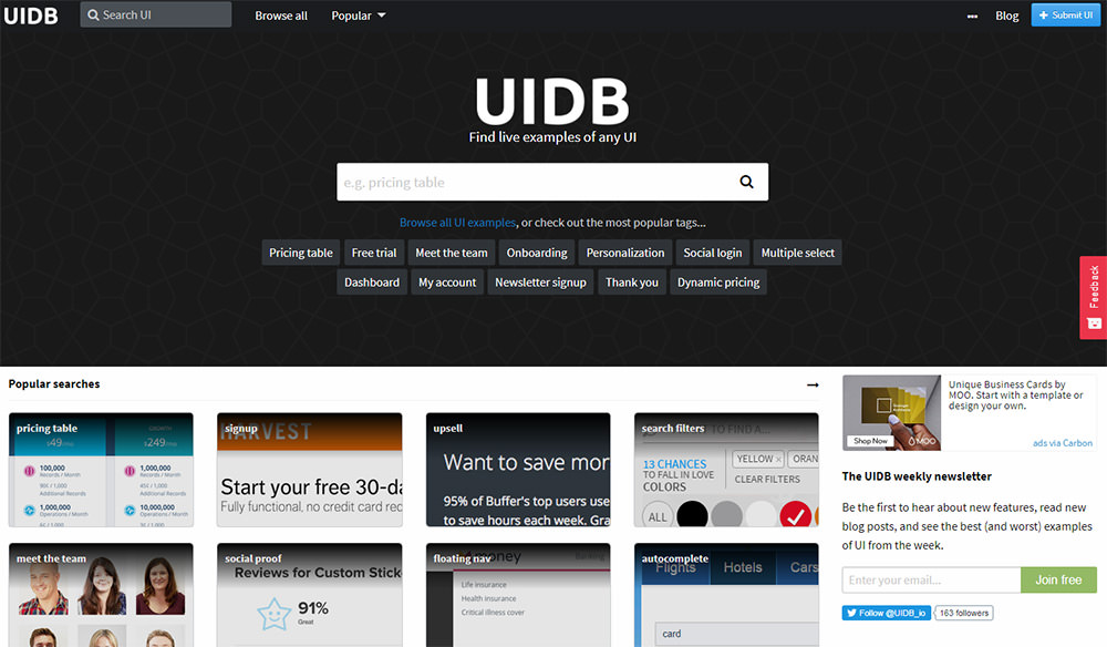 user interface design examples