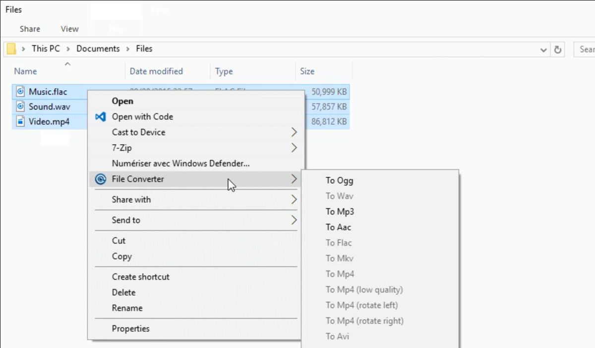 File Converter for File Explorer in Windows 10