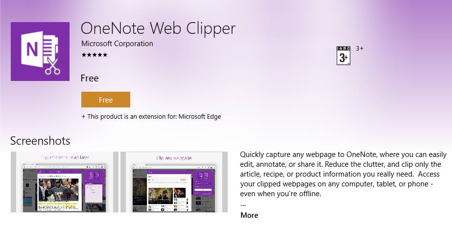 OneNote WebClipper Extension