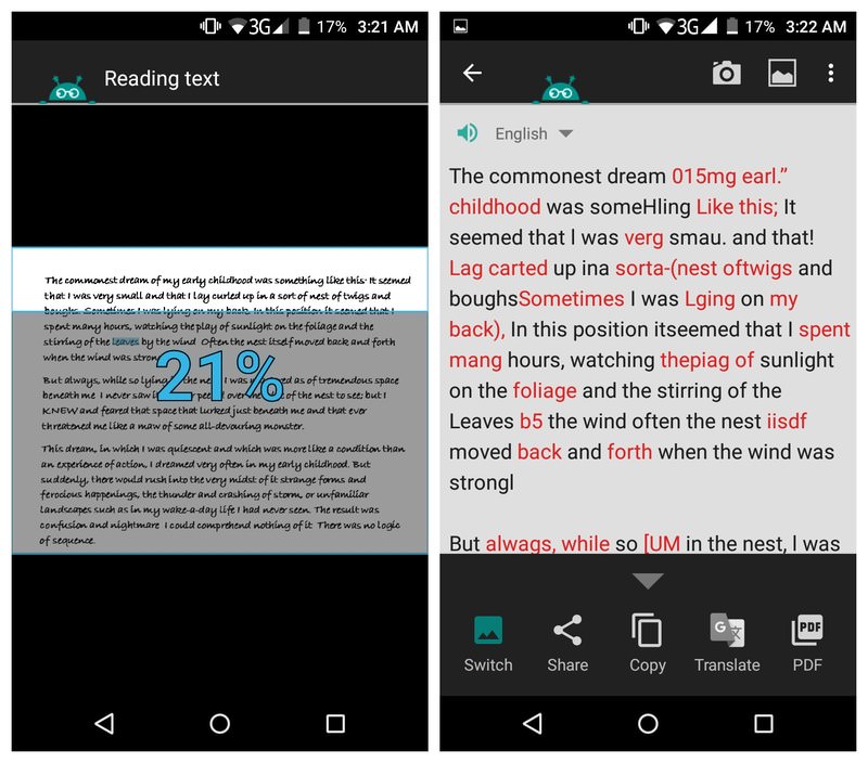 Text Fairy OCR app interface