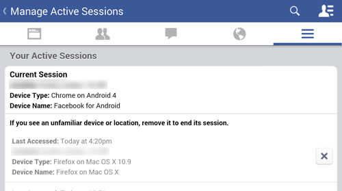 Force Loggout Any Of your Active Facebook Session