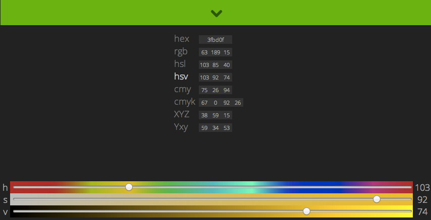 Color detail and adjustment options