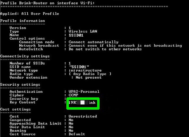 command to see wifi password mac