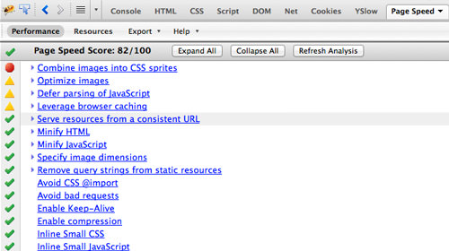 Page Speed analysis