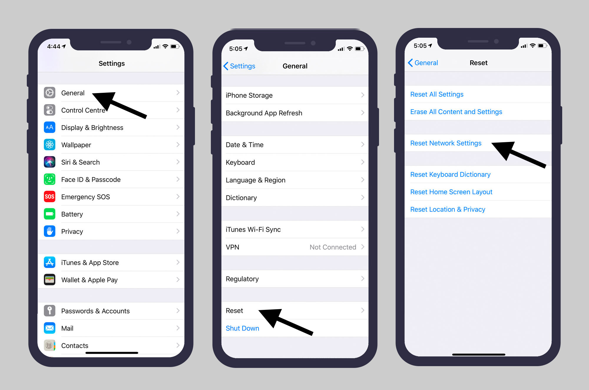 reset network settings