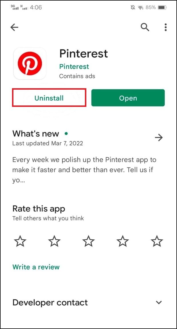 uninstall apps