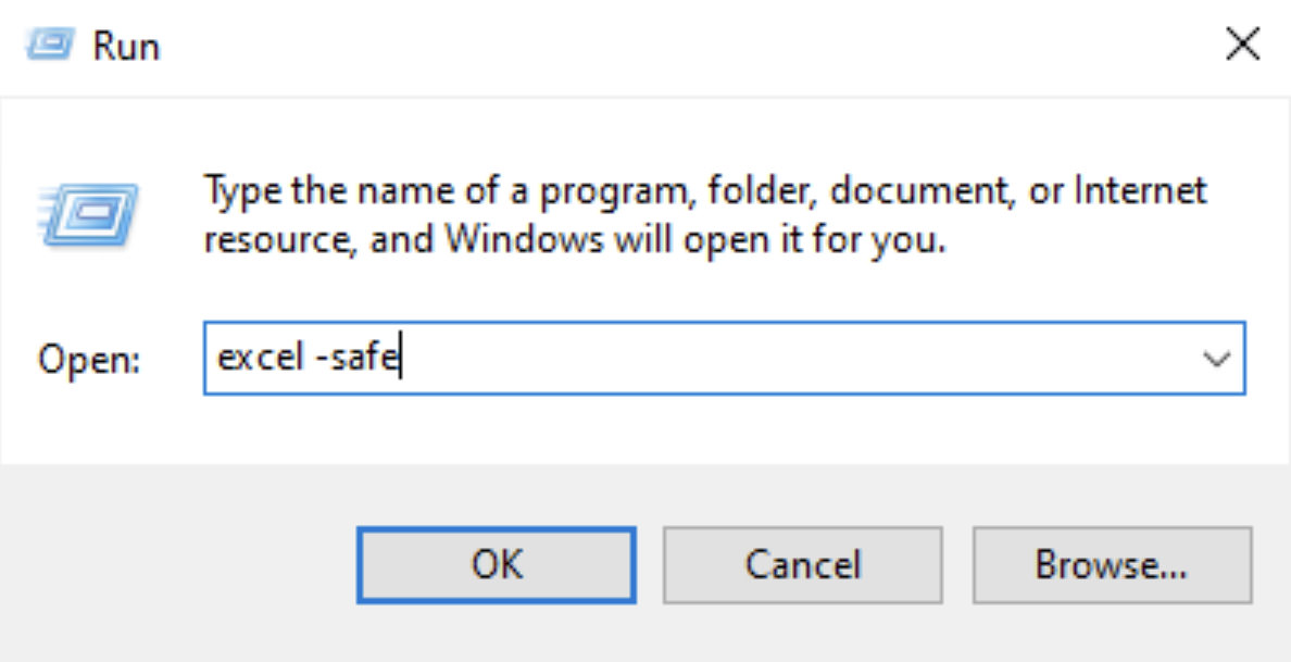 Launching Excel in Safe Mode
