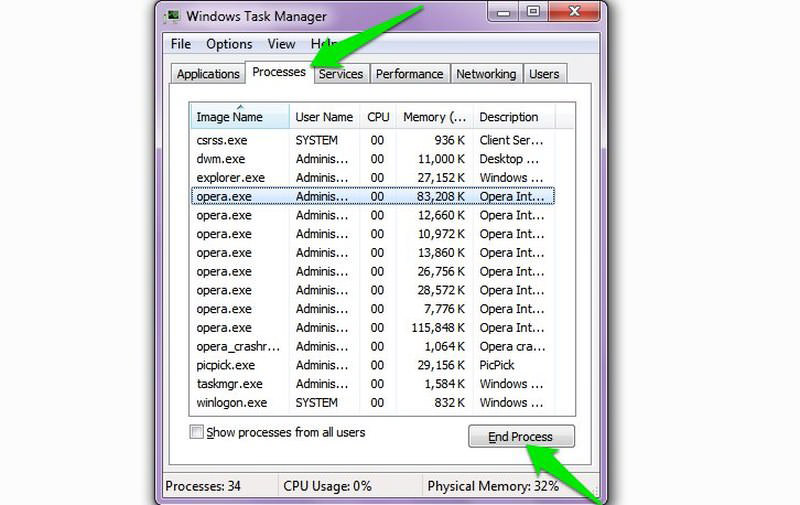 task manager processes