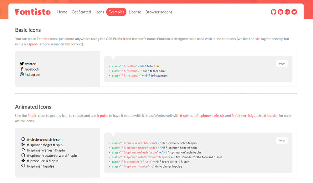 Fontisto icon examples