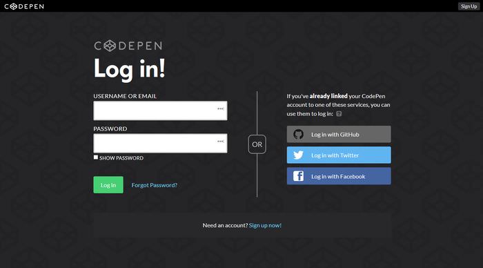 Codepen Login Form