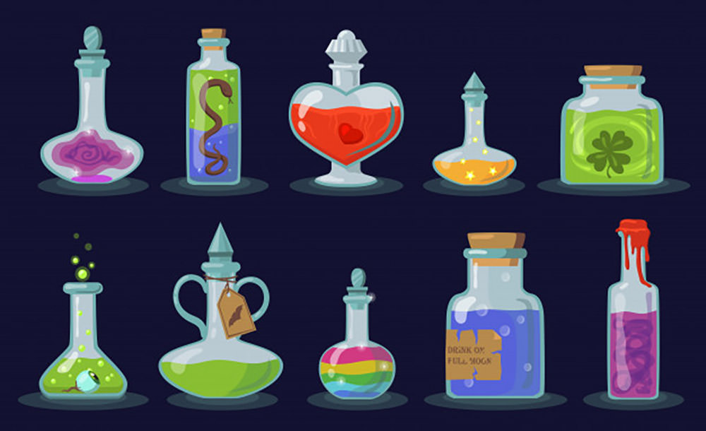 Elixir bottles set