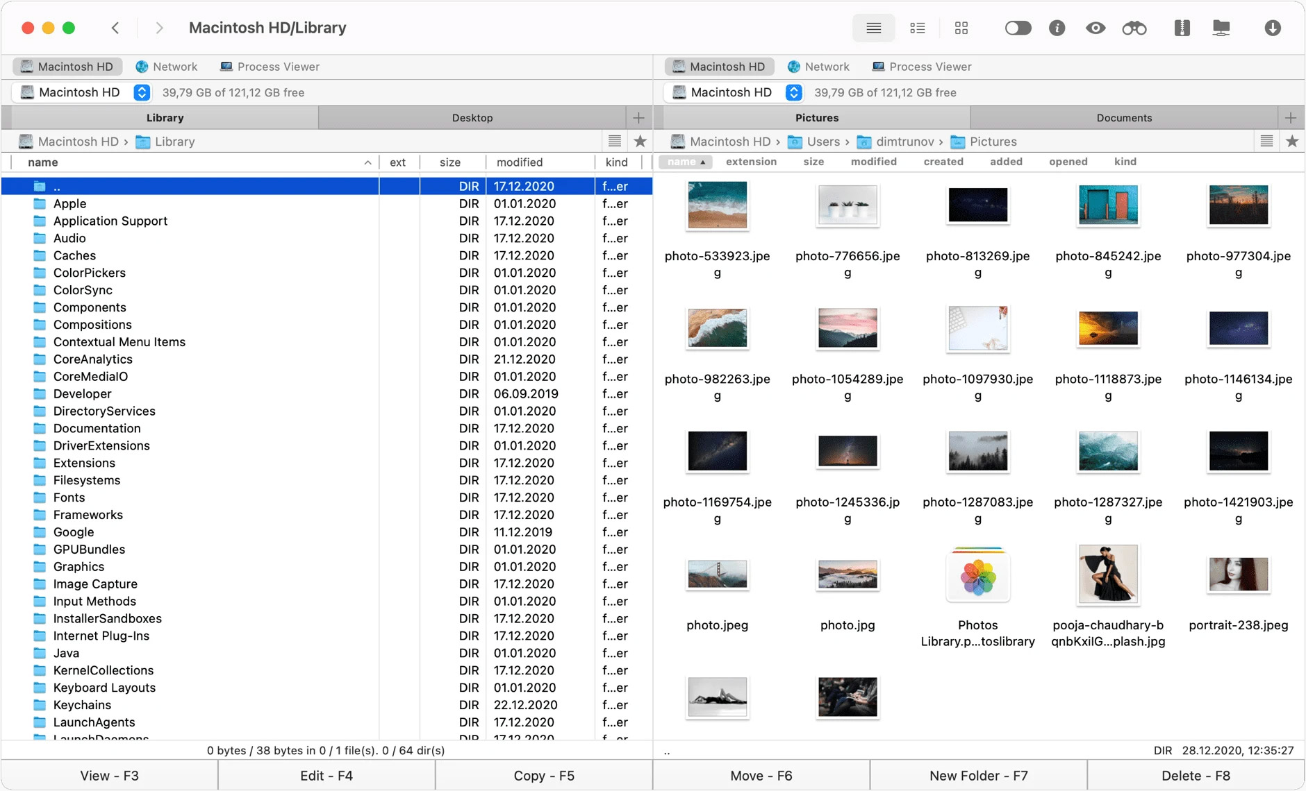 Commander One's dual-pane interface