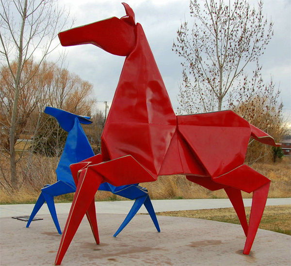 Metal Origami Sculpture