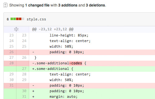 File comparison on GitHub