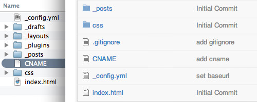 Adding a CNAME file in GitHub repository