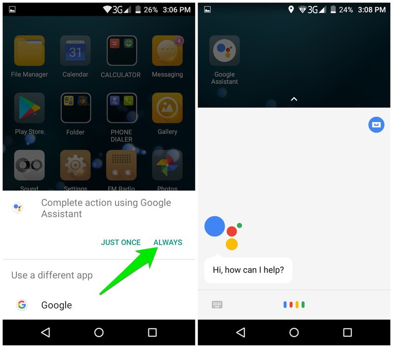 make google assistant default