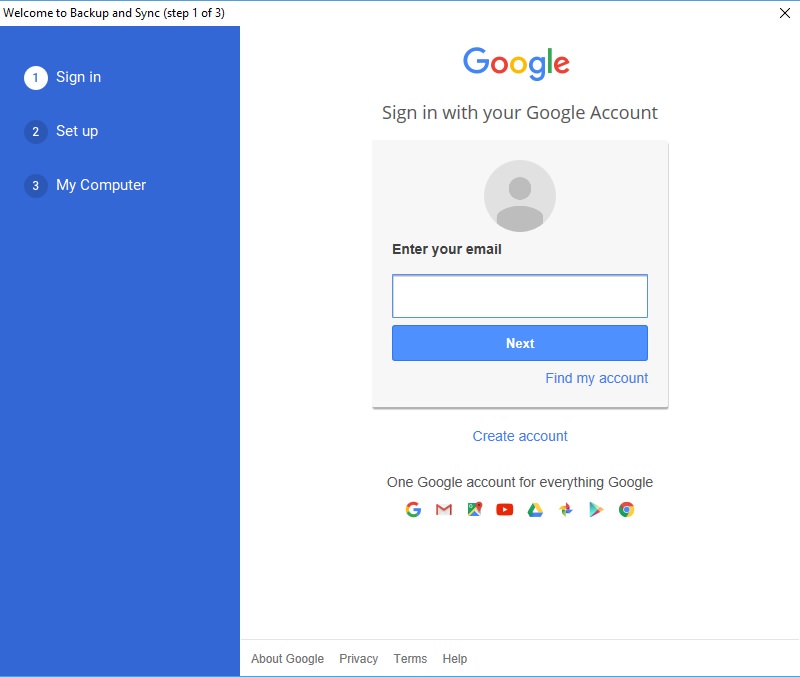 login to google account