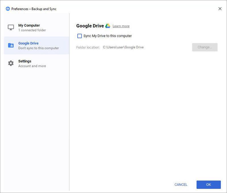 create google drive folder 