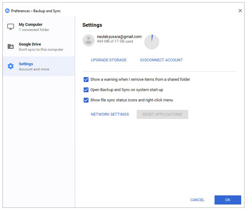 reditr configure sync settings