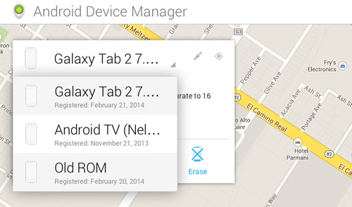 Choose Your Device In Android Device Manager