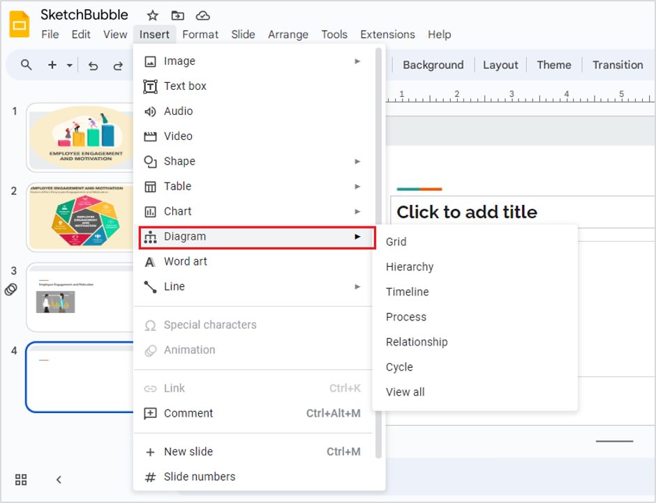 add diagrams google slides