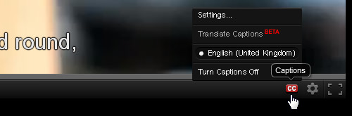 Enabling captions on video