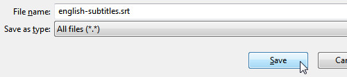 How to save an SRT file