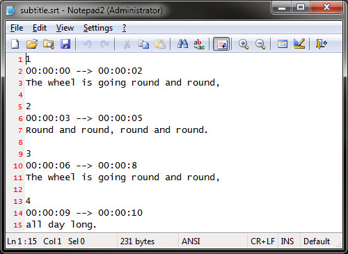 SRT File Example