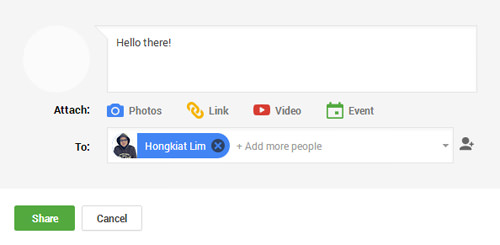 Google+ Private Message