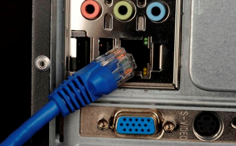 Ethernet cable connection