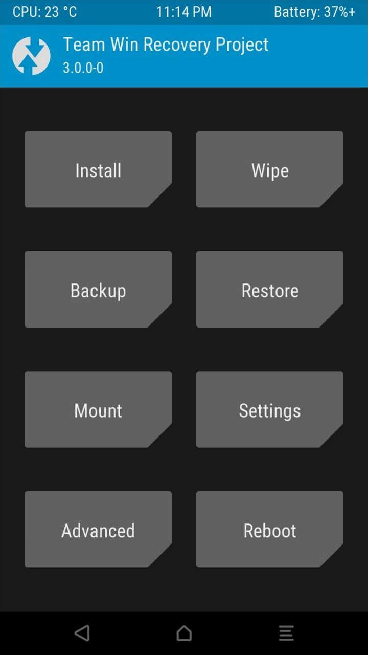 Click Install button in TWRP