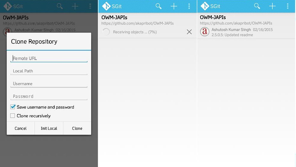 Clone a Remote Repository using SGit