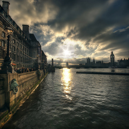 Looking out over the Thames