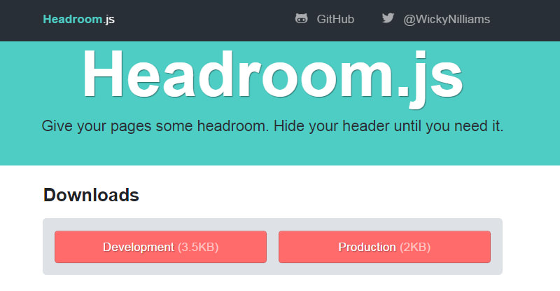 headroom js plugin