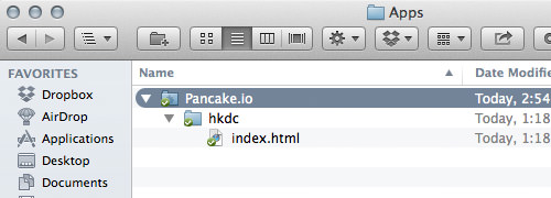 Dropbox folder for Pancake.io