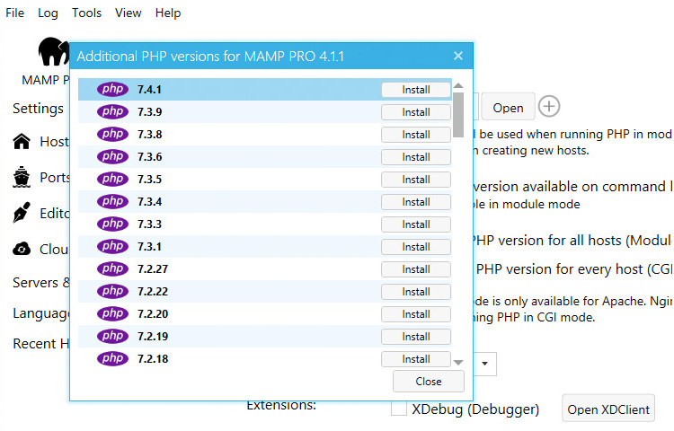 php and mamp