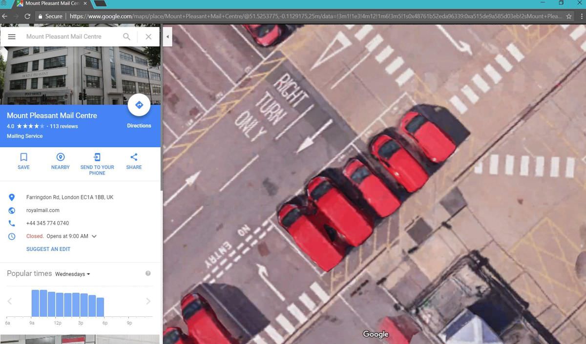 Example of zooming in into Google Maps