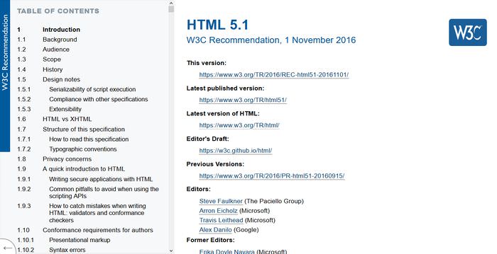 HTML 5.1 Recommendation