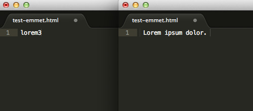 Generating Lorem Ipsum with Emmet